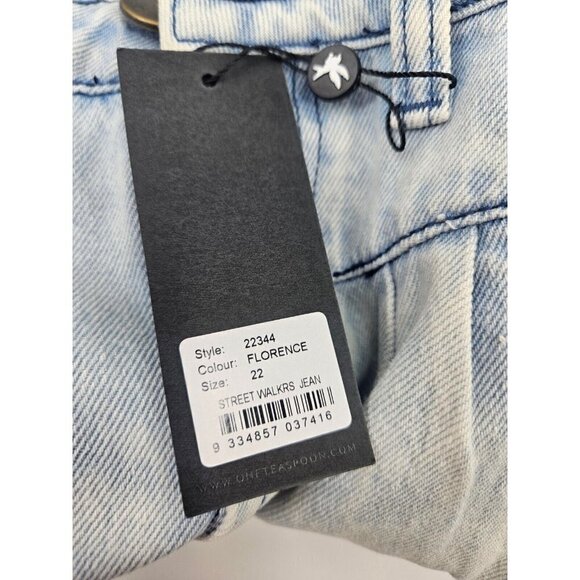 New One Teaspoon Streetwalkers Jeans Womens 22 Florence Light Blue High Waist - Picture 6 of 7